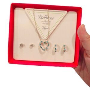 March Birthstone Holiday Bundle Necklace & Earring Set